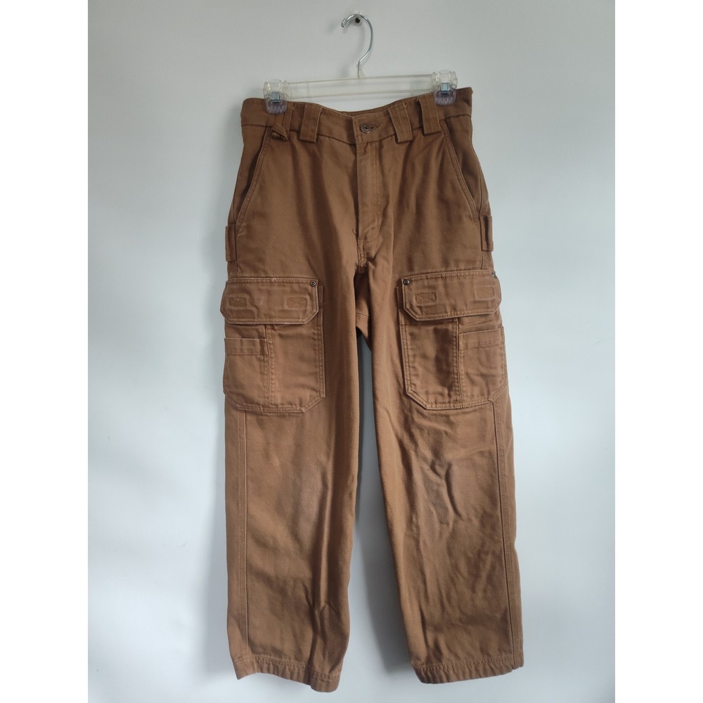 Duluth Trading Cargo Pants 30x29 Carpenter Utility Brown Canvas Workwear Outdoor